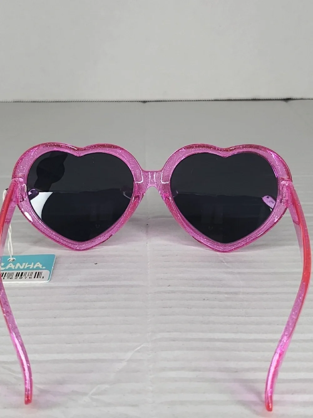 New Kidz Piranha 62076 Heart Shaped Pink Glitter Sunglasses UVA UVB Protection